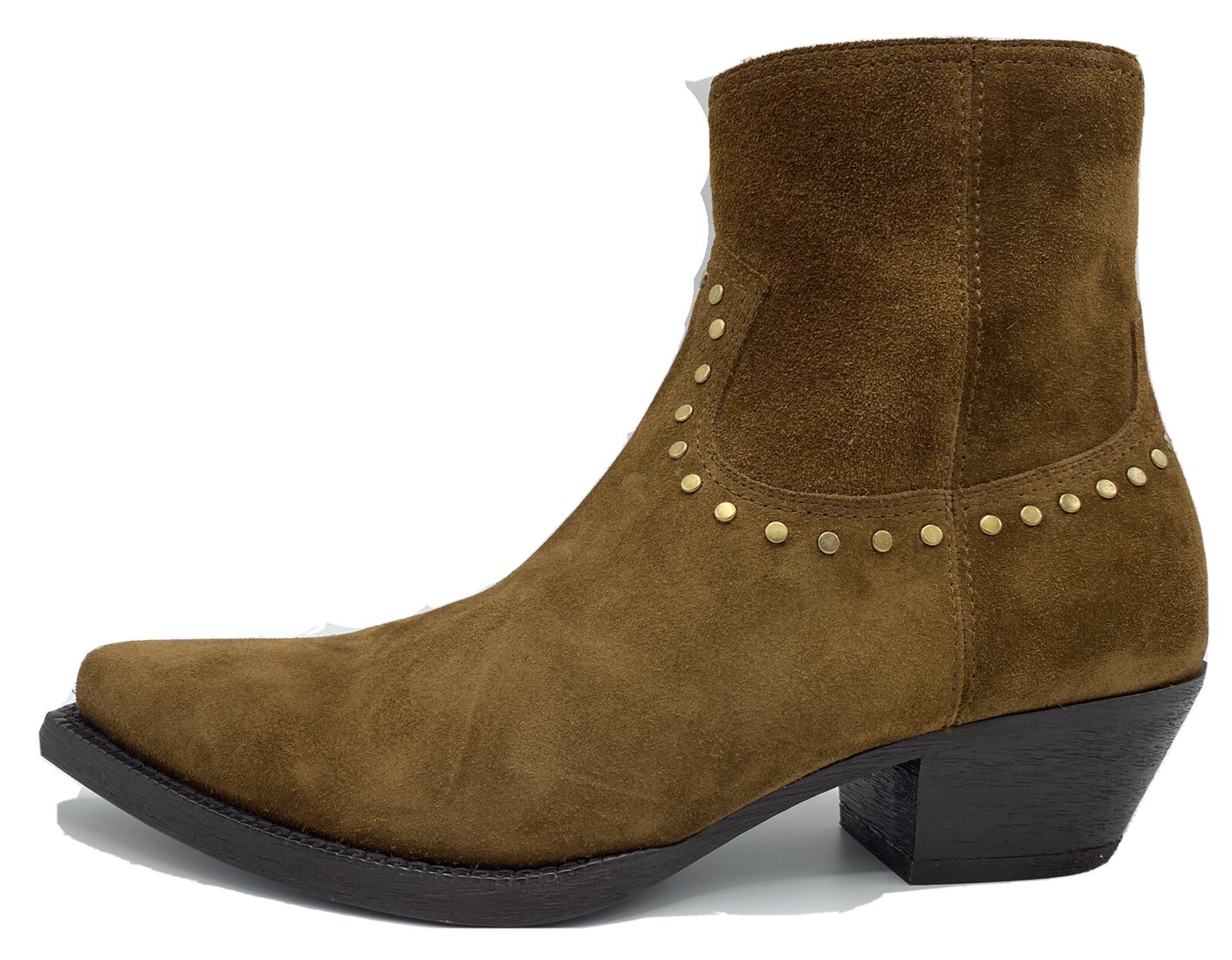 Stivali Saint Laurent in camoscio kaki $1.200 taglia US 11 EU 44 Made in Italy