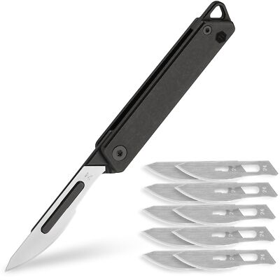 KeyUnity KK02BK Titanium Flipper Pocket Knife, Quick Open Keychain Folding Kn...