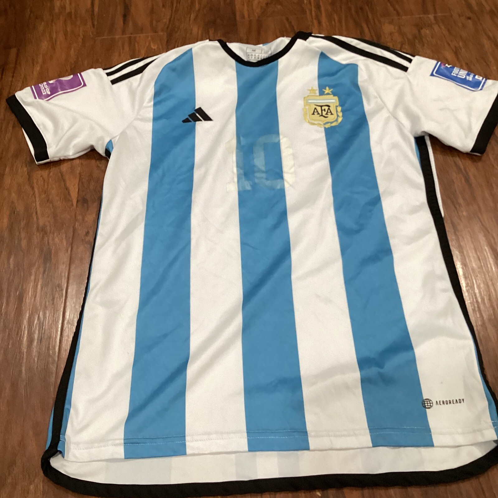 Argentina Home Worl Cup 2022 Size M Messi #10 Jersey