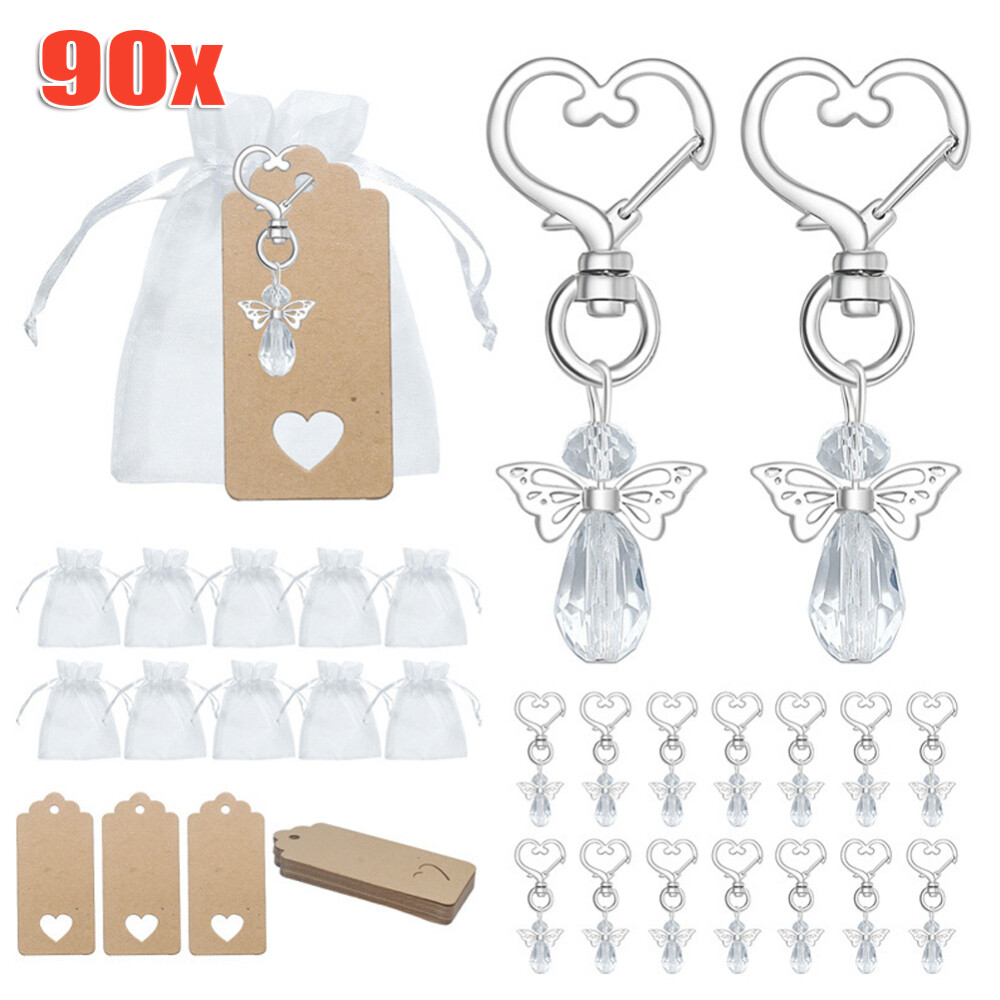 90X Schutzengel Glücksbringer Perlenengel Hochzeit Taufe Gastgeschenk Anhänger/