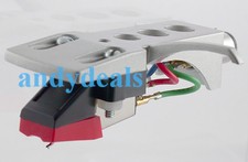 NEW SILVER TURNTABLE HEADSHELL SANYO MG-09D CARTRIDGE NEW NEEDLE SHM-II
