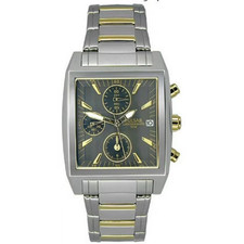 NEW* Pulsar PF8145 Men's Chronographs Two Tone Black Dial Watch MSRP $175!