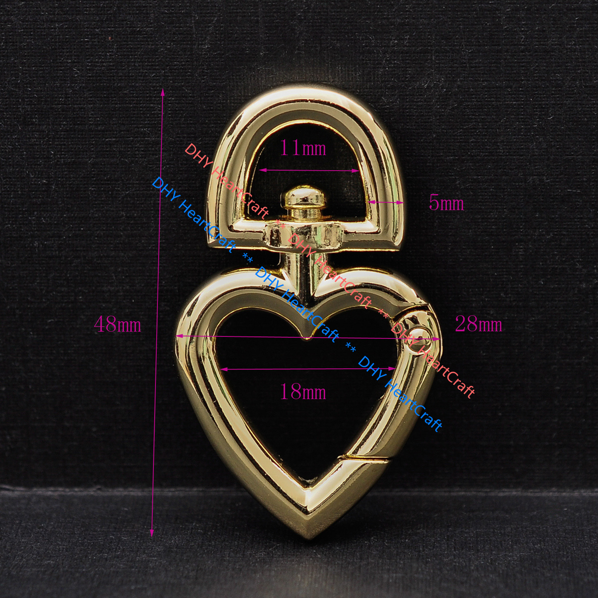 5pcs Gold Love Shape Swivel Trigger Snap Clasp Clip Hook for
