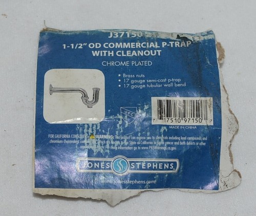 Trampa comercial Jones Stephens J37150 P con limpieza 1-1/2 pulgadas - Imagen 7 de 8