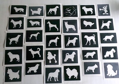 Hundeschablonen für Glitzer Tattoos / viele Verwendungen Pudel Bulldogge Elsässer 