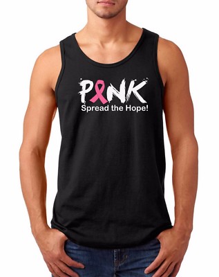 Men's Tank Top Pink Spread The Hope Shirt   Breast Cancer Awareness Tee Support