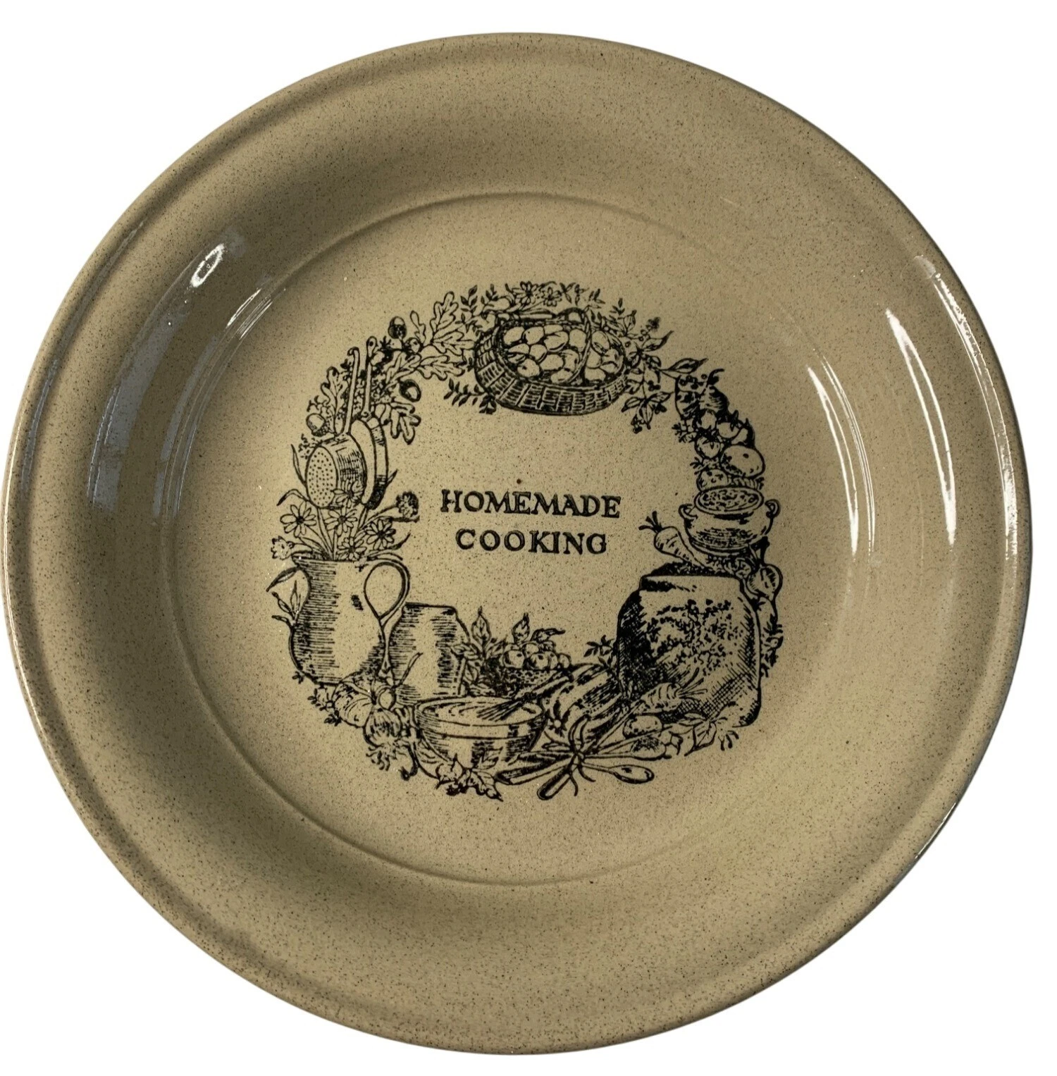 Moira Handmade English Stoneware Pie Plate 10.5 Inch Diameter Vintage 8382