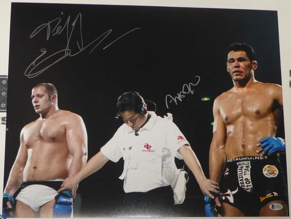 Foto firmada por Fedor Emelianenko y Antonio Rodrigo Nogueira 16x20 certificado de autenticidad BAS Pride FC Foto 3 de 4