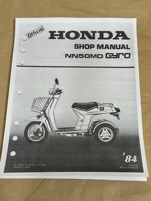 3hole Official Factory Service Shop Repair Manual 84 Honda NN50 Gyro 50 Scooter