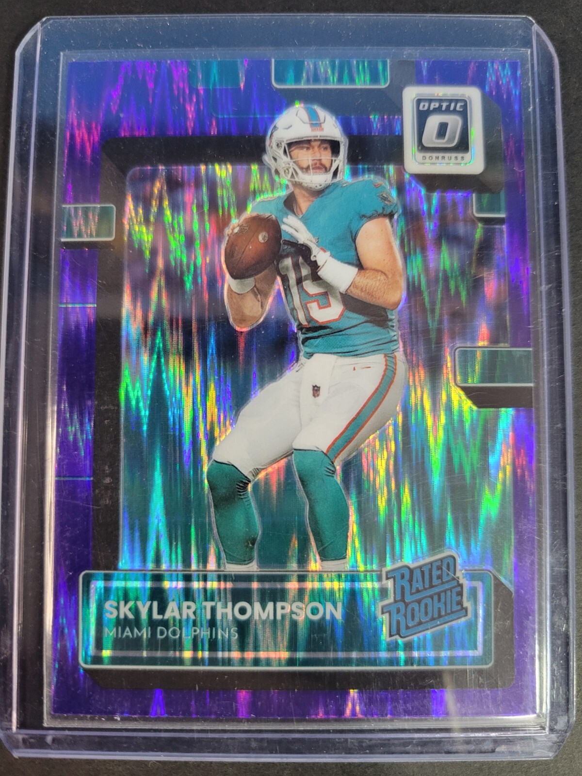 Skylar Thompson 2022 Donruss Optic Football Rated Rookie Purple Shock #276