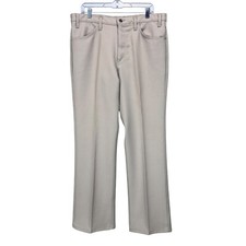 Vintage Levis Pants Mens 36x30 Beige Dacron Polyester Dress Sta Prest USA 70s