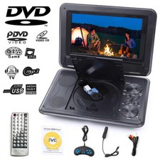Multi Region 10.8" Portable In Car DVD Player Rechargeable Swivel Screen FM USB