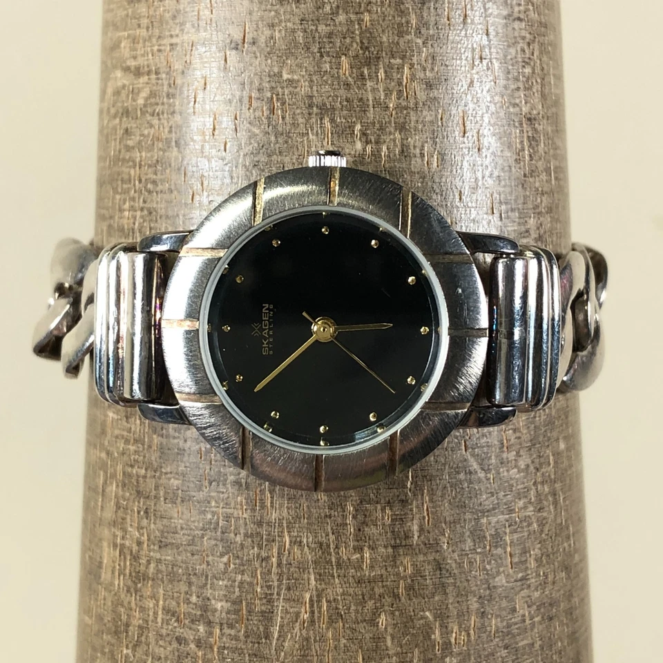 Reloj Skagen Sterling Mujer 9253SGSB Vestido Tono Plata Cuarzo Analógico 26mm 6 1/4" Foto 2 de 4