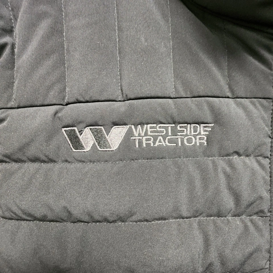 Chaleco acolchado Lands End plumón de ganso para hombre XXL alto negro cremallera completa tractor John Deere Foto 4 de 4