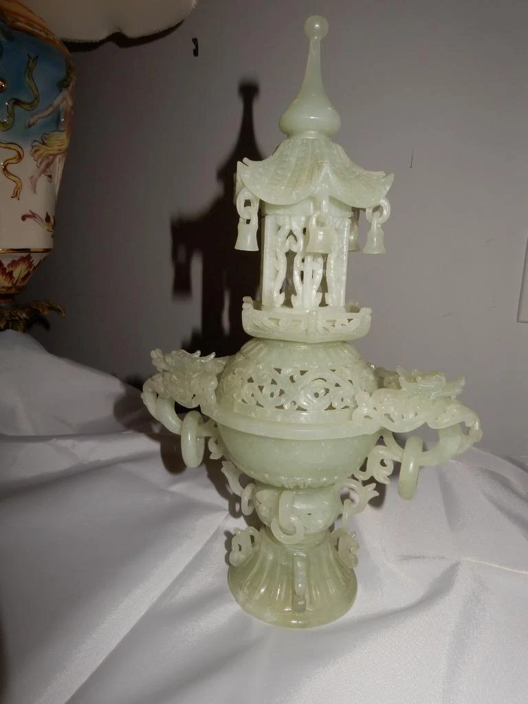 古董原始玉石古董中国香炉| eBay