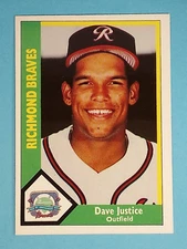 1990 CMC RC Dave Justice Richmond Braves #9 ⚾