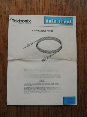 Tektronix P6105 10X Passiver Tastkopf Bedienungsanleitung / Datenblatt