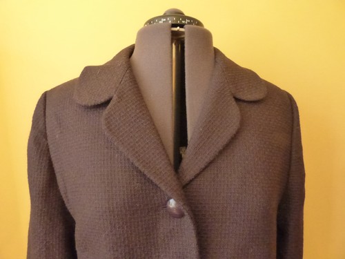 M&S Purple Wool Lined Tailored Jacket & Straight Skirt Suit Size 14/16 VGC - Picture 8 of 24