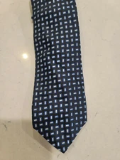 ROBERT TALBOTT Carmel Silk Tie Black geometric print USA Made hand sewn