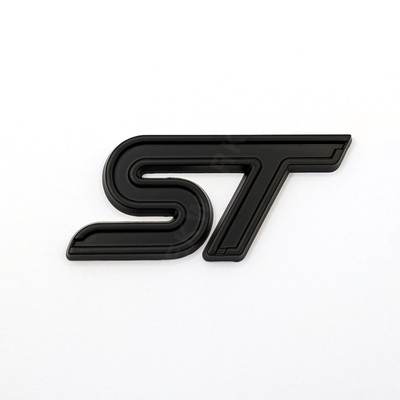 Mattschwarz ST Badge Emblem - Ford Fiesta Focus Mondeo Puma Dechrome + Gratis Pads