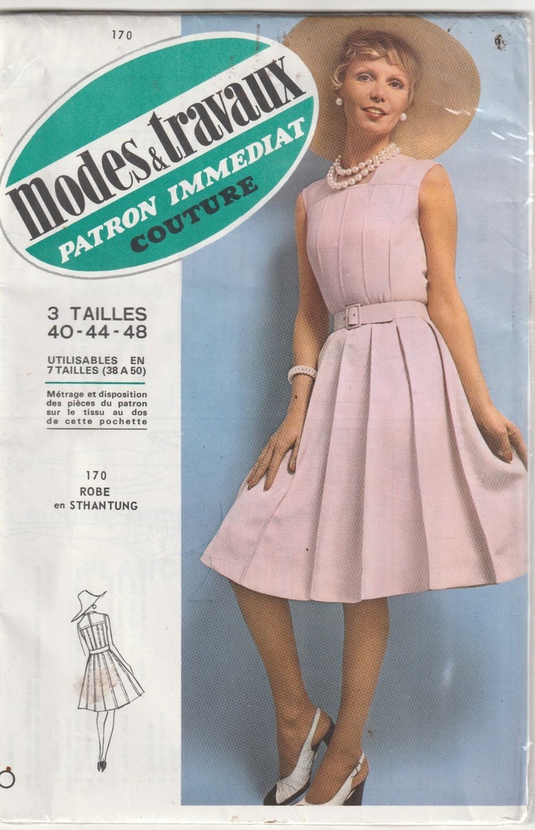 Patron De Couture MODES ET TRAVAUX N°170 - Robe En Shantung - Tailles 40, 44, 48 - Occasion (pochette Fermée)
