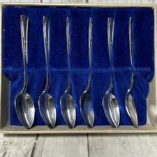 1856 R. Wallace set of 6 Baby Spoons in Original Box no Lid