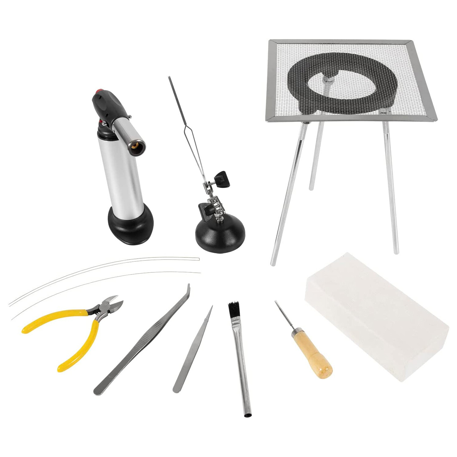 Jewelry Soldering Kit w/ Butane Torch/Third Hand/Tripod for Beginner