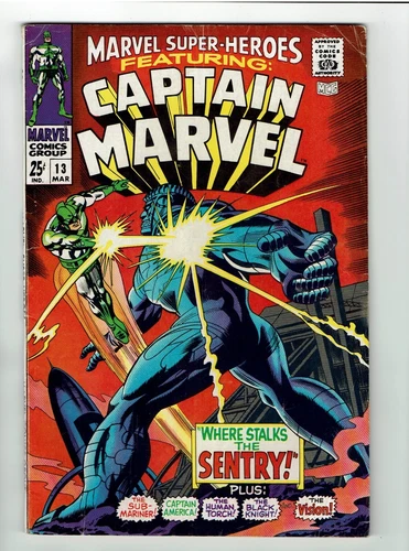 MARVEL SUPER HEROES 13  1967 1st CAROL DANVERS - CAPT MARVEL - ONE OWNER BOOK