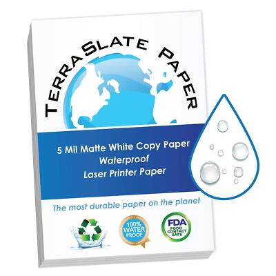TerraSlate Copy Paper Waterproof Laser Printer Rain Weatherproof 5 MIL A4 210...