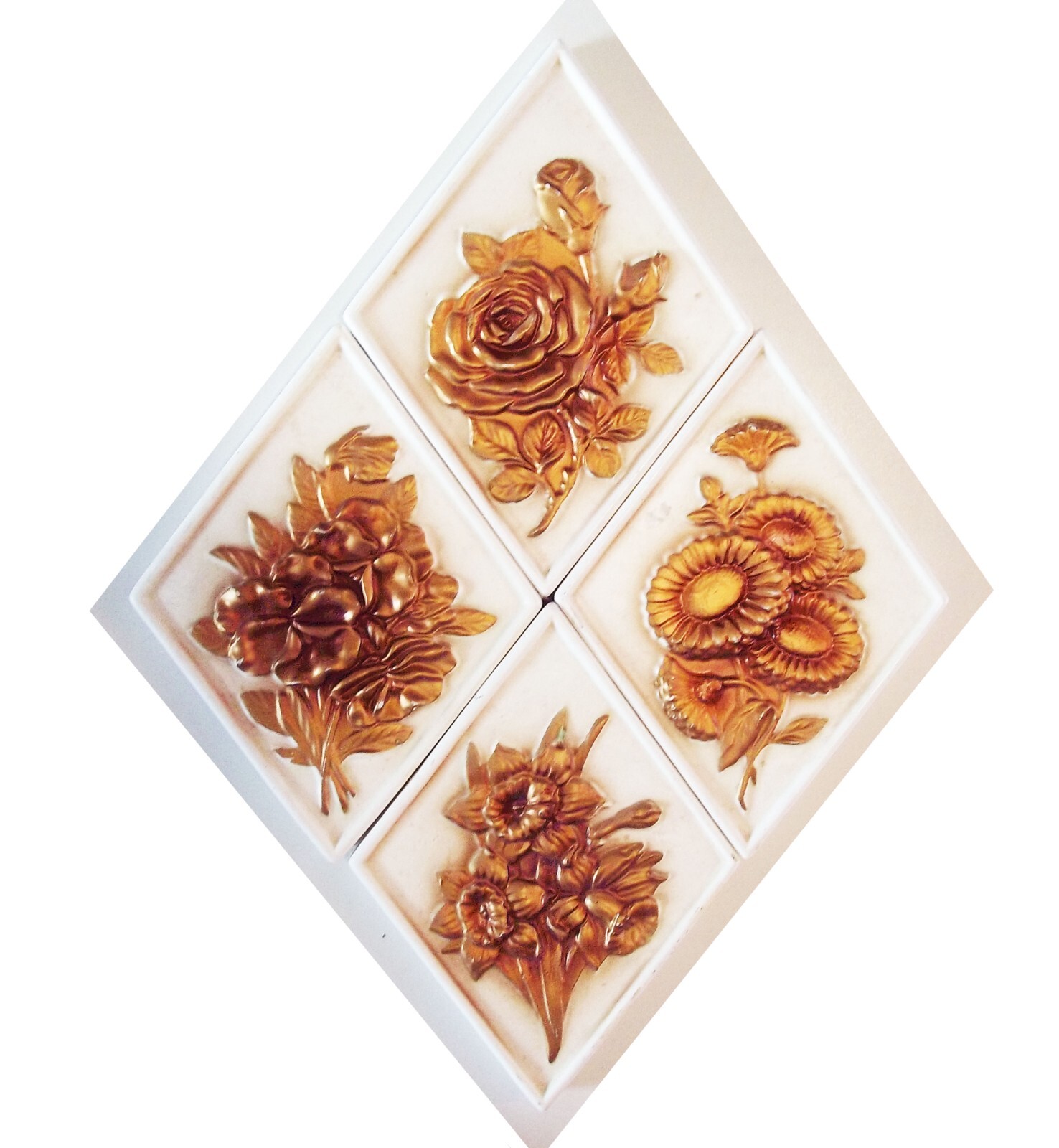 VINTAGESET OF FOUR 1950'S ARDCO JAPAN DIAMOND SHAPED WALL HANGINGS