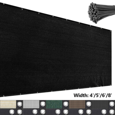 4/5/6/8 ft  Fence Screen Privacy UV Windscreen Mesh Shade Net Cover for Garden