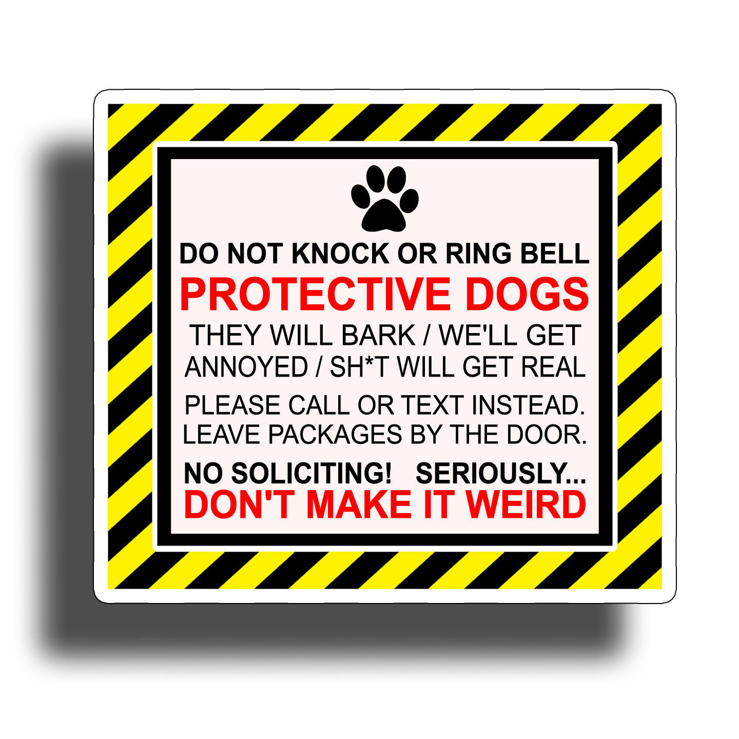 Protective Dog No Soliciting Sticker Decal