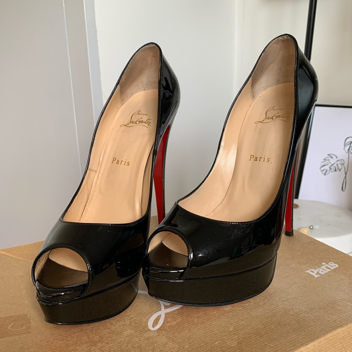 Christian Louboutin Lady Peep Black | eBay UK