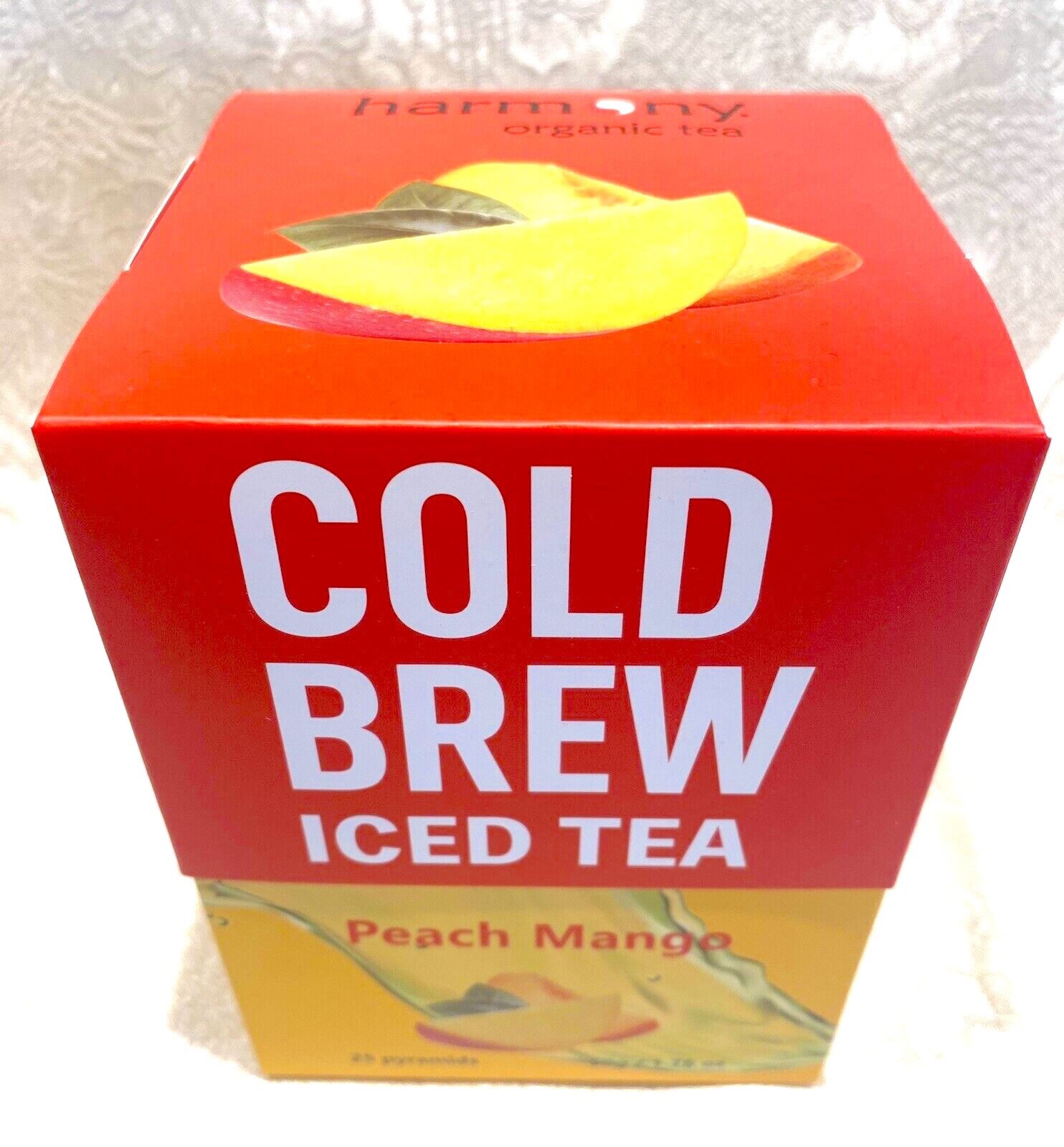 Cold Brew Peach Mango Green Tea W/ Matcha 25 Bags Harmony Or