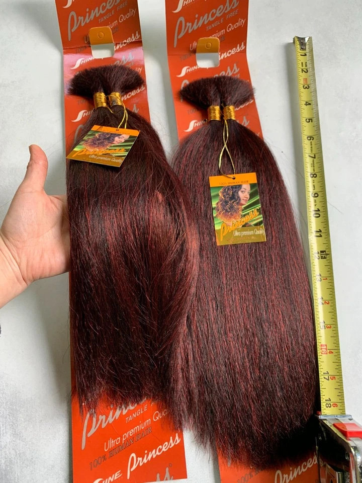 Cabello humano mezclado para trenzar, Yaky a granel paquete de 2 ofertas, 16" de largo #M39J Foto 4 de 4
