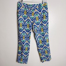 Peter Millar Wicking Pants Women's 6 Cropped Golf Cotton Blend Blue White