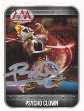 Tarjeta de novato autografiada por Psycho Clown 2016 Panini Lucha Libre AAA #37 RC