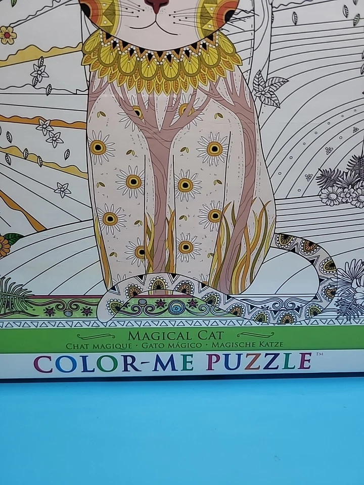 New - Eurographics Inc Color-Me Puzzle - Magical Cat: 500 Pcs - Ages 13+ - Image 4 of 4