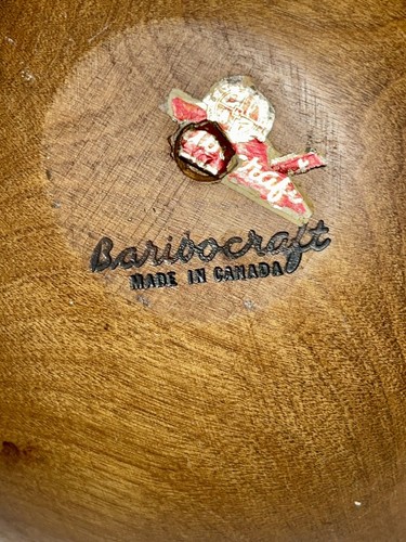 Vintage 'Baribocraft Canada' Wooden Nut Serving Bowl with Picks & Nutcracker - Picture 6 of 8