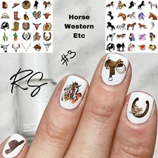 Western Horses Waterslide Nail Decals Set Of 50 Instructions & Bonus Included