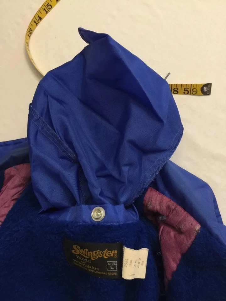 MEN'S AMERICANA SEEDS Lined Nylon Swingster JACKET W/Spots & Wear Vintage Large - Image 3 of 4