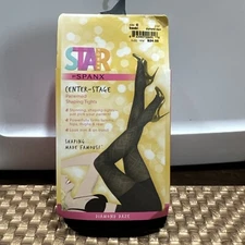 Spanx Star Power Center Stage Sz C Patterned Shaping Tights Diamond Daze Black