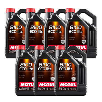 Motul 8100 Eco-Lite 0W-16 100% Synthetic 35L Engine Oil 7 x 5L