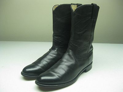 BLACK LEATHER JUSTIN ROPER STYLE 3133 COWBOY WESTERN RANCH  display picture 2