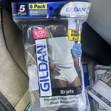 Gildan 6 Pack Men  s Size S/CH Men  s Briefs With Black And 2 Different Greys