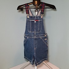 Tommy Hilfiger Bib Overalls Shorts Children Large Unisex Y2K EUC