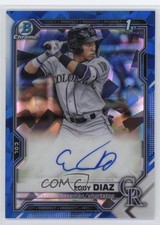 2021 Bowman Sapphire Edition Chrome Prospects Auto Eddy Diaz #BSPA-ED Auto r9d
