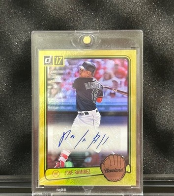 2017 Donruss Jose Ramirez Retro 1983 Signatures GOLD AUTO /15 Guardians SP