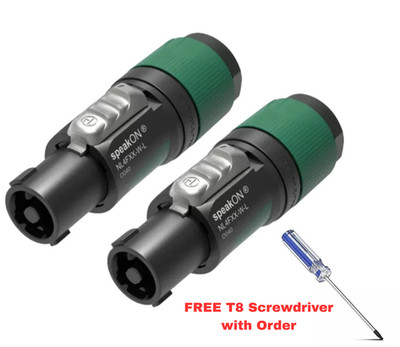 2) Original NEUTRIK NL4FXX-W-L 4-POLE SPEAKON Connector W/Free T8