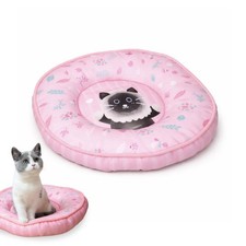 Donut Pet Bed for Cats and Small Breed Dogs, Lightweight Round Pet Mat Bed, E...